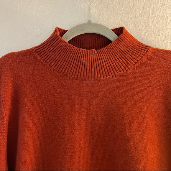 Roller Rabbit Sweater Varo Eyelet Peplum Hem Mock Neck Cashmere Sweater XL NWT - Picture 6 of 16